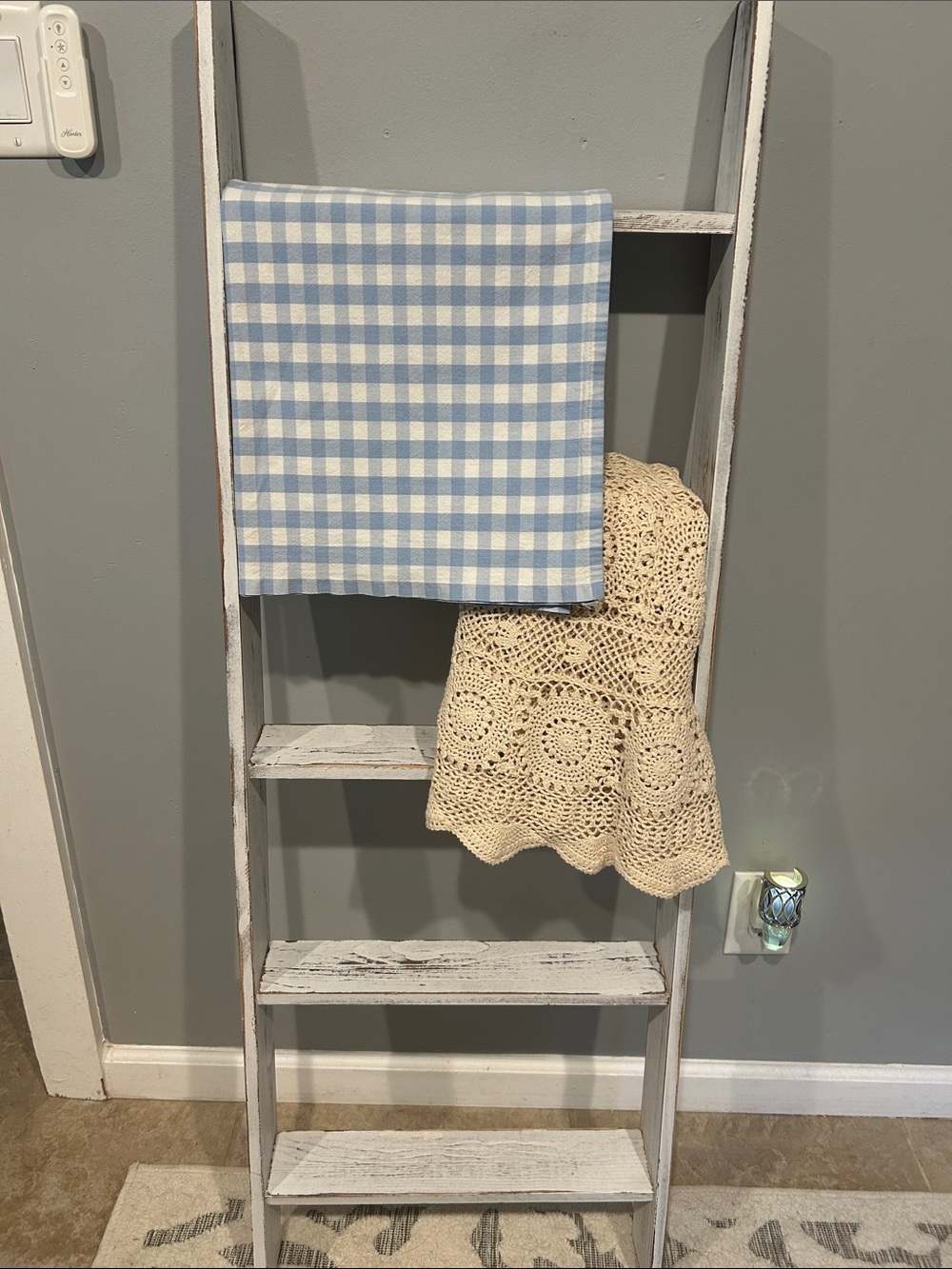 Soft Blue Gingham Tablecloth